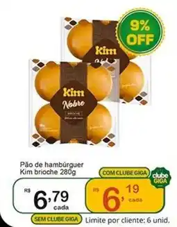 Giga Atacado Pão de hambúrguer kim brioche oferta