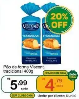 Giga Atacado Pão de forma Visconti tradicional oferta
