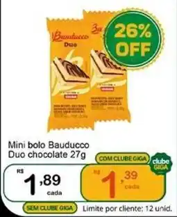 Giga Atacado Mini bolo bauducco duo chocolate oferta