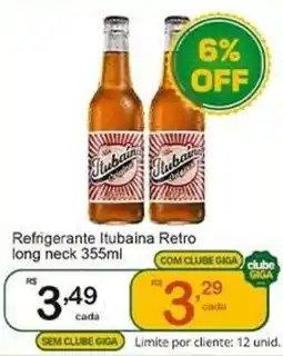 Giga Atacado Refrigerante Itubaina Retro long neck oferta