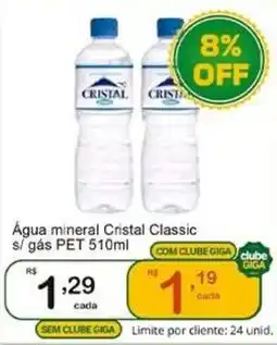 Giga Atacado Água mineral Cristal Classic oferta