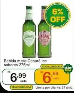 Giga Atacado Bebida mista Cabaré Ice sabores oferta