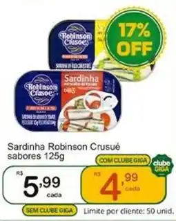 Giga Atacado Sardinha robinson crusoe sabores oferta