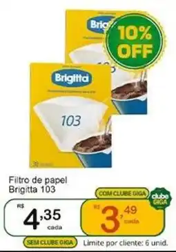 Giga Atacado Filtro de papel brigitta 103 oferta