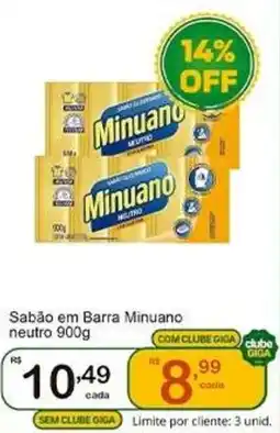 Giga Atacado Sabão em Barra Minuano neutro oferta