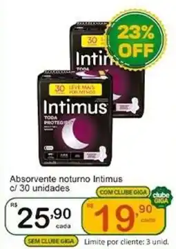 Giga Atacado Absorvente noturno intimus oferta