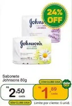 Giga Atacado Sabonete johnsons 80g oferta
