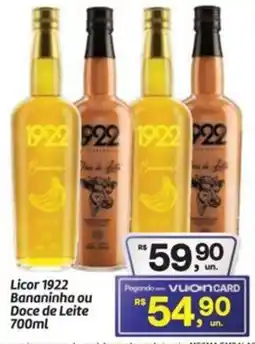 Fort Atacadista Licor 1922 Bananinha ou Doce de Leite oferta