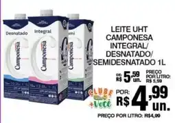Alvorada Supermercados Leite uht camponesa integral/desnatado/semidesnatado 1l oferta