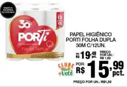 Alvorada Supermercados papel higiênico porti folha dupla oferta