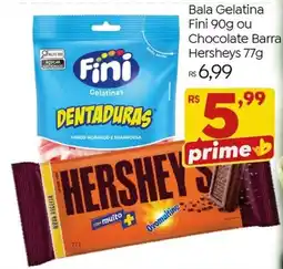 Brasão Supermercados Bala Gelatina Fini ou Chocolate Barra Hersheys oferta