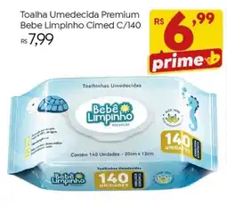 Brasão Supermercados Toalha Umedecida Premium Bebe Limpinho Cimed C/140 oferta