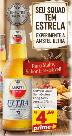 Brasão Supermercados Cerveja lager sem gluten long neck amstel oferta