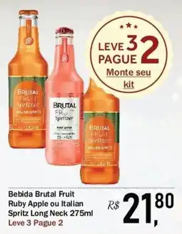 Festval Bebida Brutal Fruit Ruby Apple ou Italian Spritz Long Neck oferta
