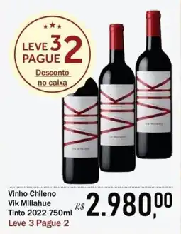Festval Vinho Chileno Vik Millahue Tinto oferta