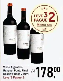 Festval Vinho Argentino Renacer Punto Final Reserva Tipos oferta