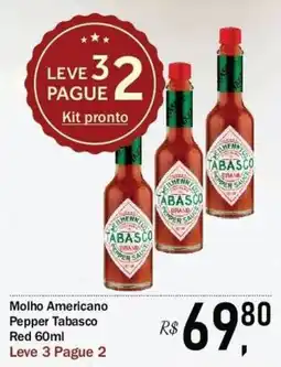 Festval molho americano pepper tabasco oferta