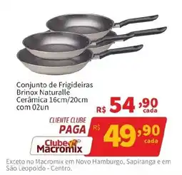 Macromix Atacado Conjunto de Frigideiras Brinox Naturalle Cerâmica oferta