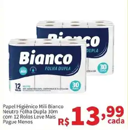 Macromix Atacado Papel Higiênico Mili Bianco Folha Dupla oferta