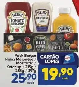 Lopes Supermercados Pack Burger Heinz Maionese / Ketchup oferta