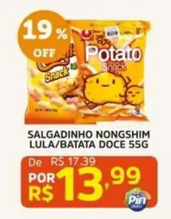 Salgadinho nongshim lula/batata doce