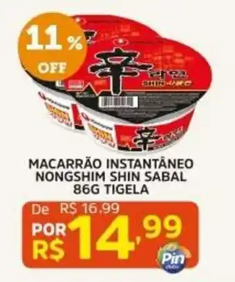 Macarrão instantâneo nongshim shin sabal tigela