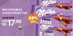 Pinheiro Supermercado Biscoito milka choco sticks oferta