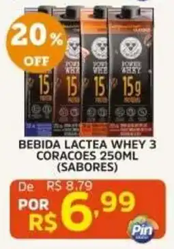 Pinheiro Supermercado Bebida lactea whey 3 sabores oferta