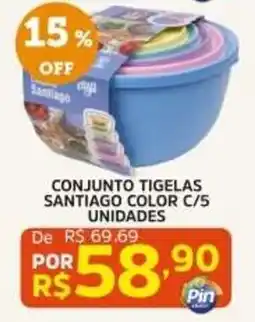 Pinheiro Supermercado Conjunto tigelas santiago color c/5 unidades oferta