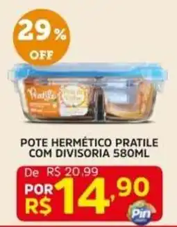 Pinheiro Supermercado pote hermético pratile com divisoria oferta