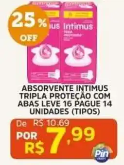 Pinheiro Supermercado absorvente intimus tripla proteção com abas oferta