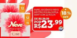Pinheiro Supermercado papel higiênico neve neutro folha dupla oferta