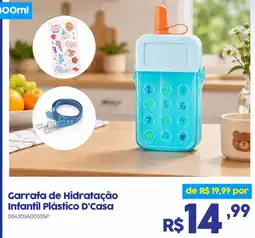 Casa Freitas Garrafa de Hidratação Infantil Plástico D'Casa oferta