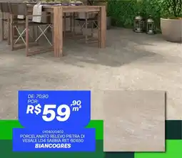 Santa Cruz Acabamentos porcelanato relevo pietra di vesale ld4 sabbia ret 60x60 biancogres oferta