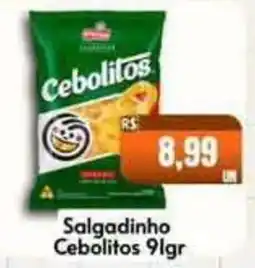 Supermercados Pague Menos Salgadinho Cebolitos oferta