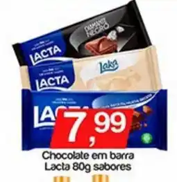 Supermercados Gricki Chocolate em barra lacta 80g sabores oferta