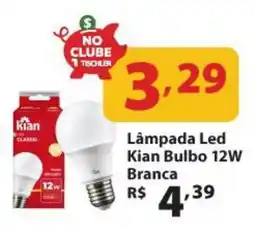 Supermercados Tischler Lâmpada Led Kian Bulbo 12W Branca oferta