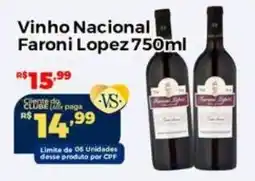 Villarreal Supermercados Vinho Nacional Faroni Lopez oferta