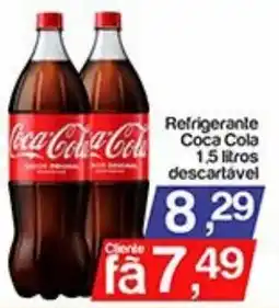 Supermercados Gricki Refrigerante Coca Cola 1,5 litros descartável oferta