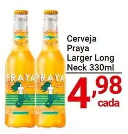 X Supermercados Cerveja Praya Larger Long Neck oferta