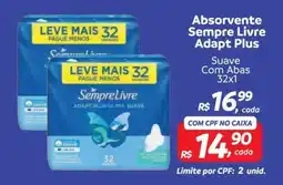 Supermercados Mateus Absorvente Sempre Livre Adapt Plus oferta