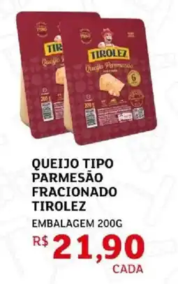 Assaí Atacadista queijo tipo parmesão fracionado tirolez oferta