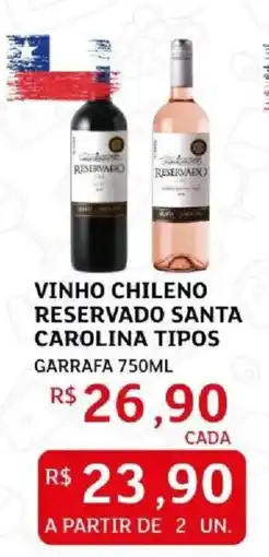 Assaí Atacadista vinho chileno reservado santa carolina tipos oferta