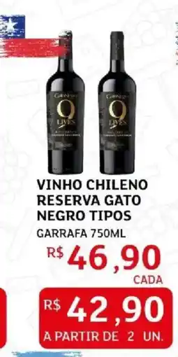 Assaí Atacadista vinho chileno reserva gato negro tipos oferta