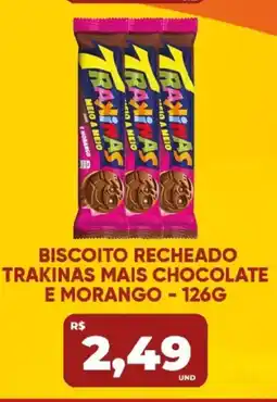 Tatico Biscoito recheado trakinas mais chocolate e morango oferta