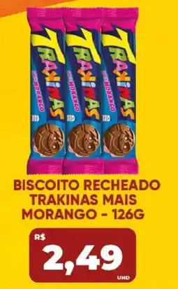 Tatico Biscoito recheado trakinas mais morango oferta