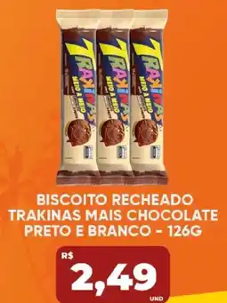 Tatico Biscoito recheado trakinas mais chocolate preto e branco oferta