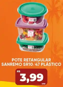 Tatico pote retangular sanremo sr10/47 plástico oferta