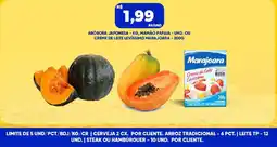 Tatico Abóbora japonesa - kg, mamão papaia - und. ou creme de leite levíssimo marajoara - 200g oferta