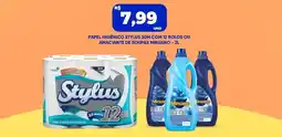 Tatico Papel higiênico stylus 20m com 12 rolos ou amaciante de roupas minuano - 2l oferta